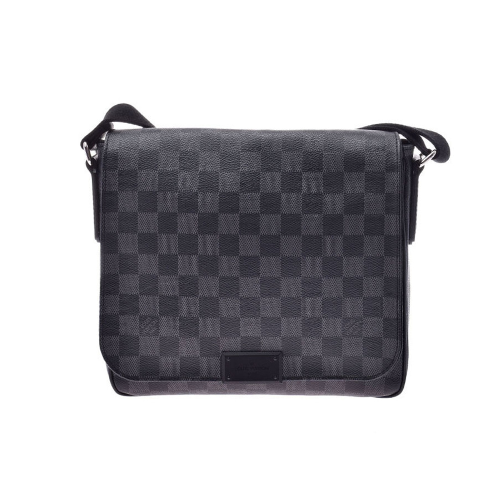 Louis Vuitton Graphite Black District Black Leather Shoulder Bag